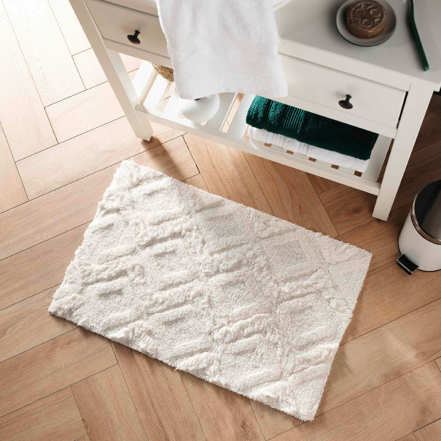 Tappeto bagno (80 cm) Ikatis Bianco