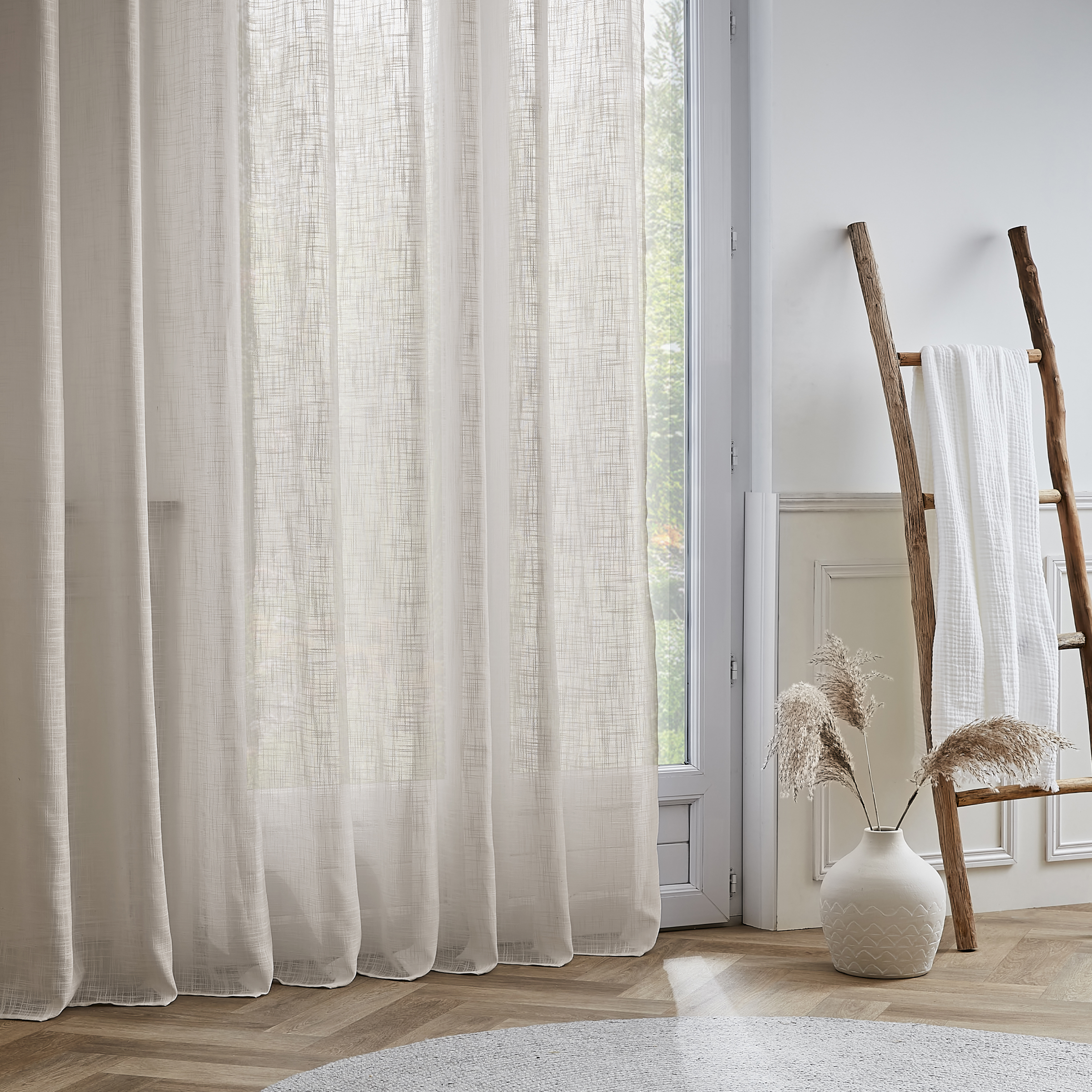 Tenda con occhielli effetto lino (280 x 240 cm) Robin Beige