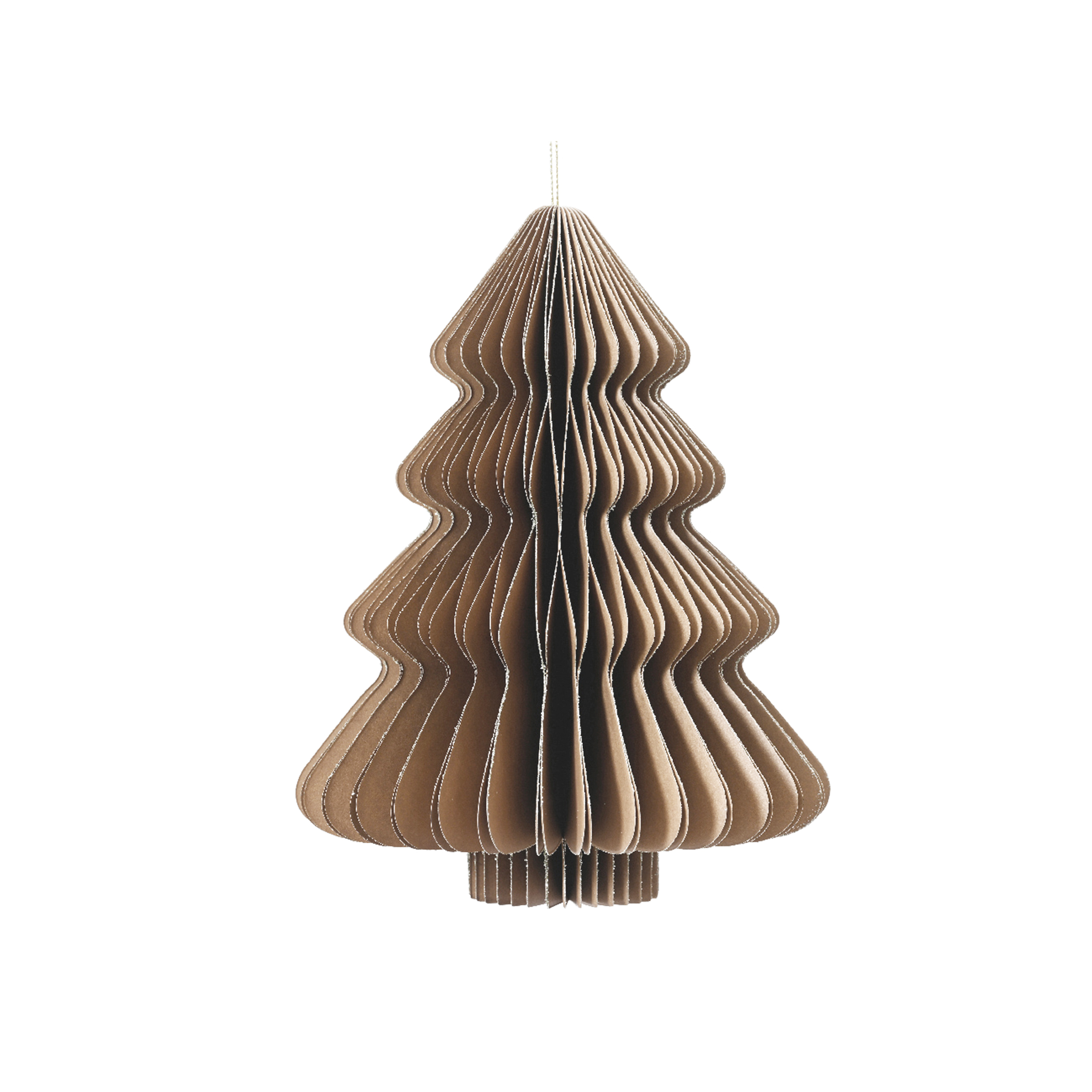 Albero di Natale in carta da appendere (H15 cm) Chiusura Magnetica Marrone