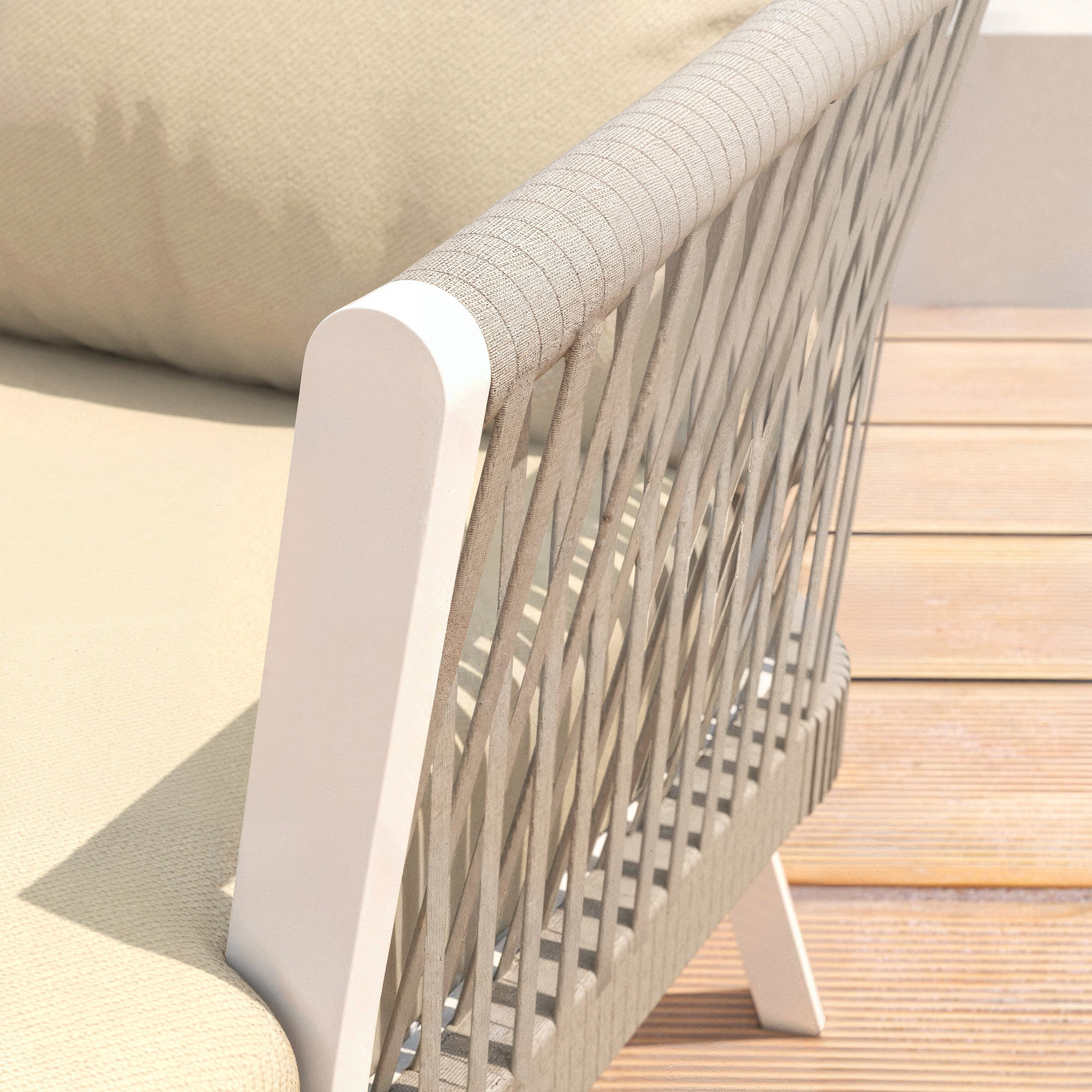 Divano da giardino in alluminio 2 posti Amalfi Bianco e beige