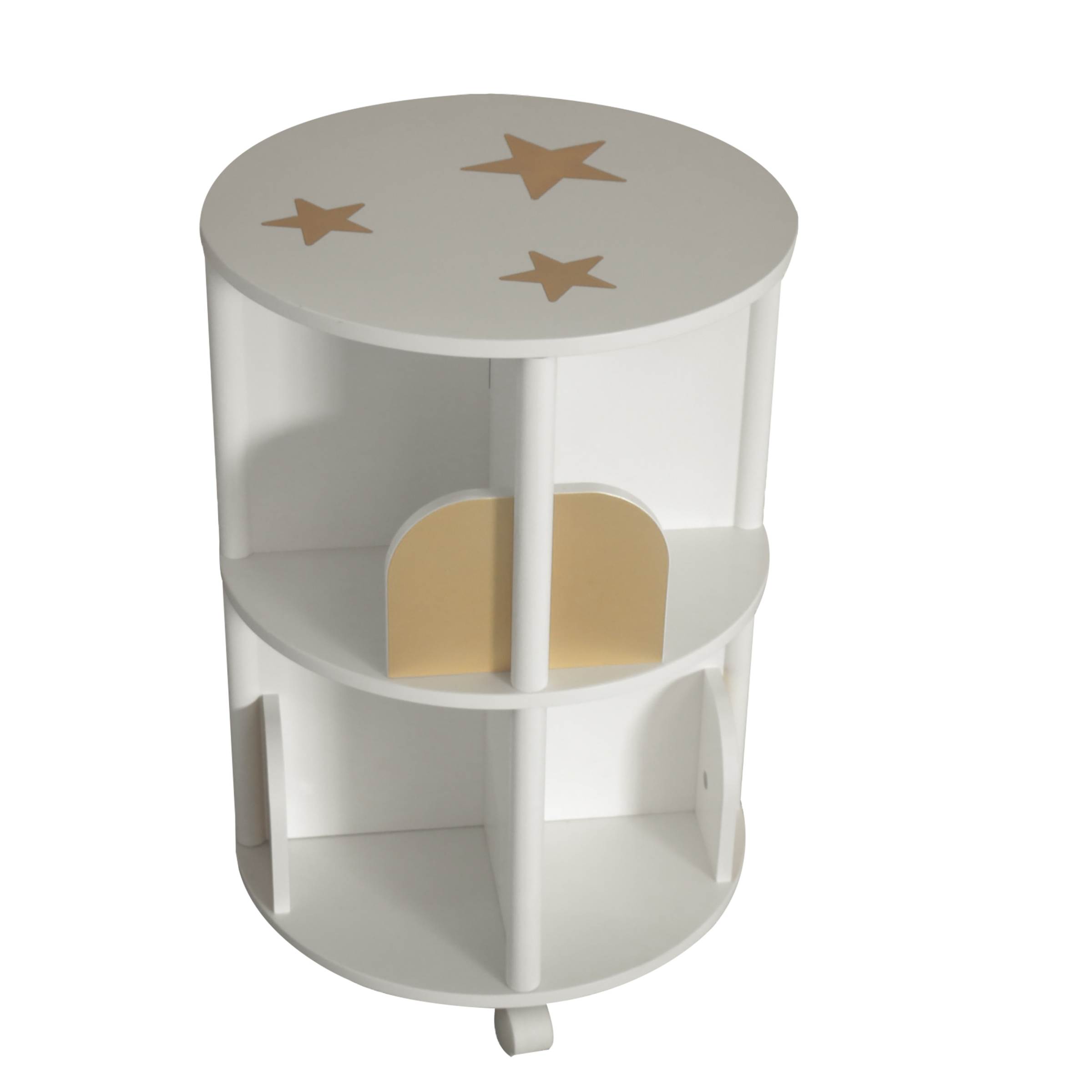 Libreria con rotelle bambino legno (H59 cm) Stars Bianca