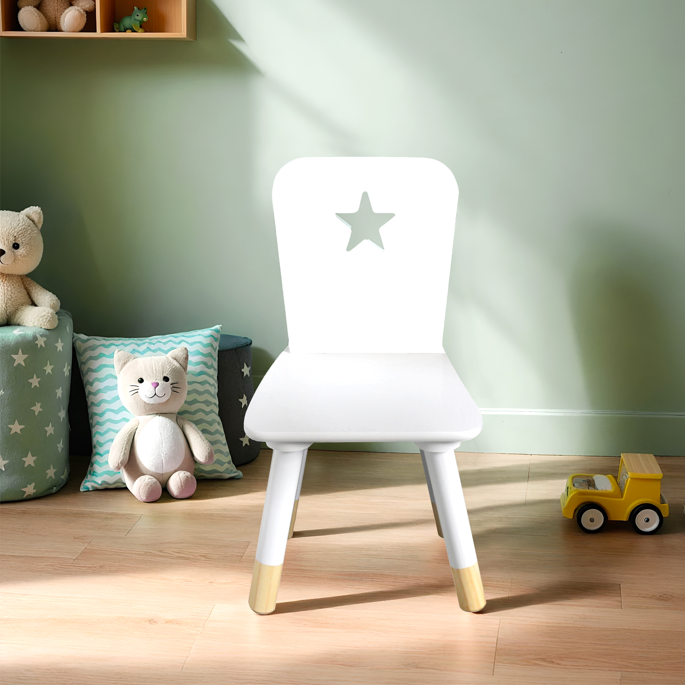 Sedia bambino legno (H50 cm) Stars Bianca