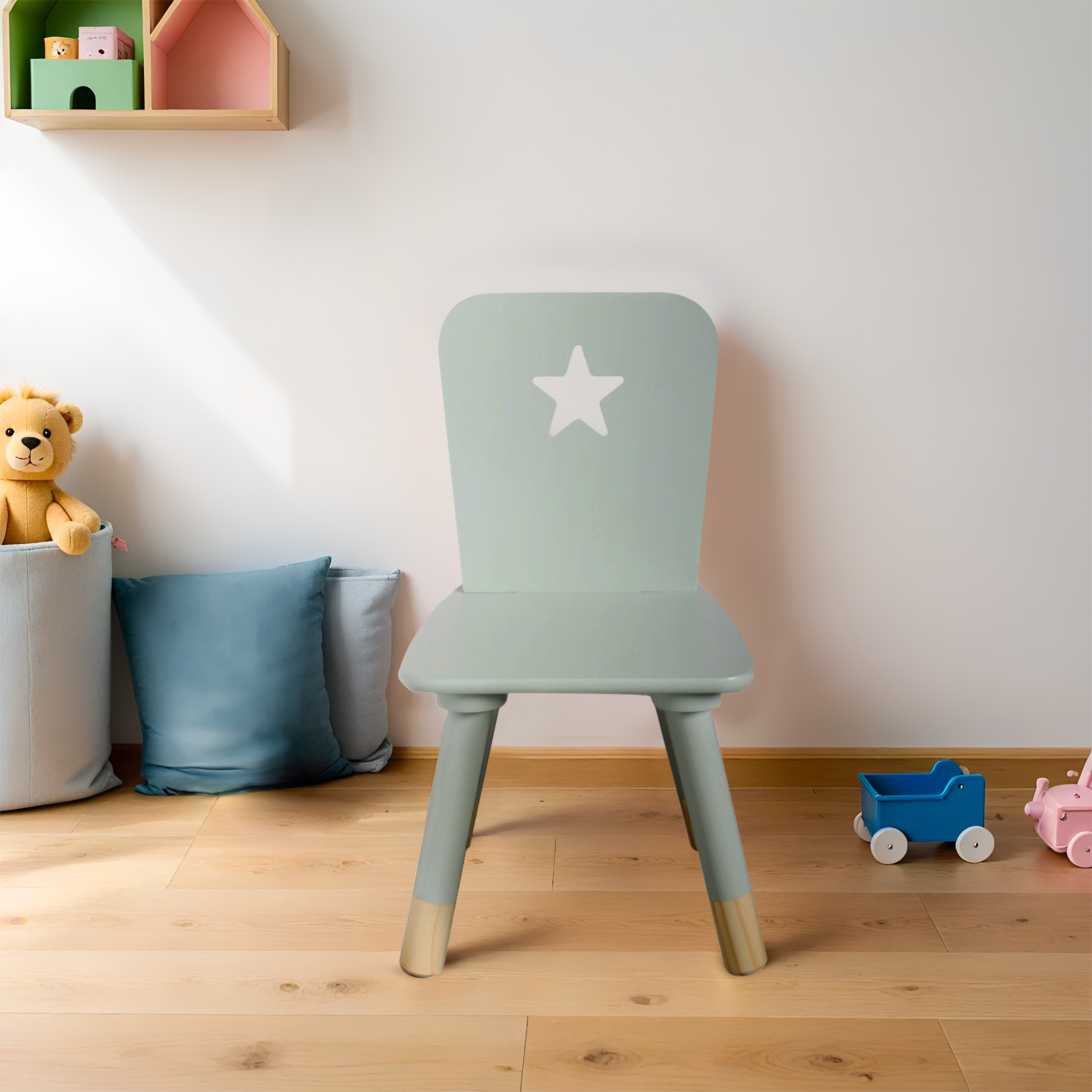 Sedia bambino legno (H50 cm) Stars Verde